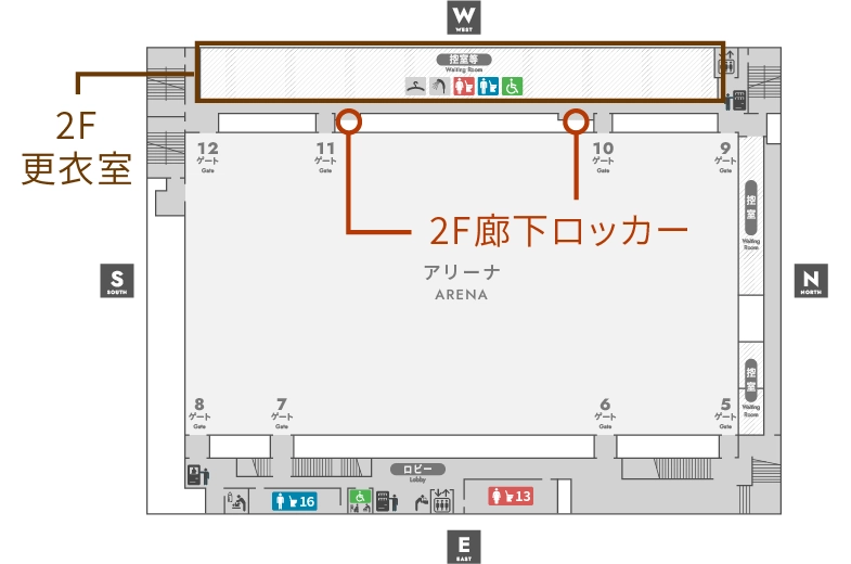 ロッカー場所の地図