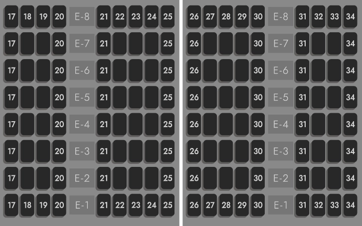 E 17 - 34の座席拡大図