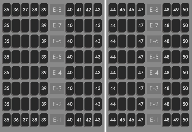 E 35 - 50の座席拡大図