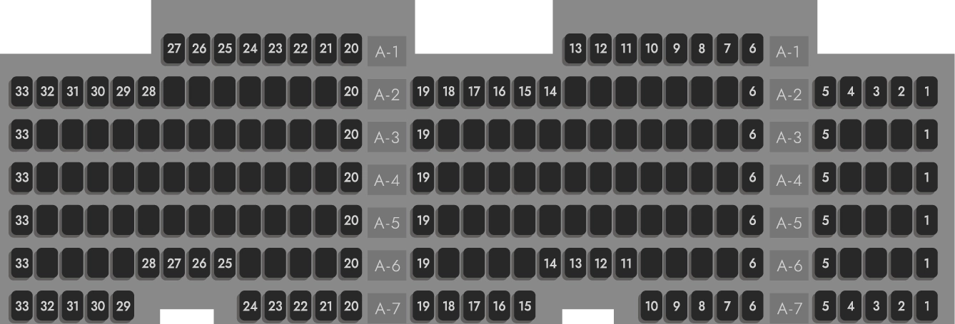 A 1 - 33の座席拡大図