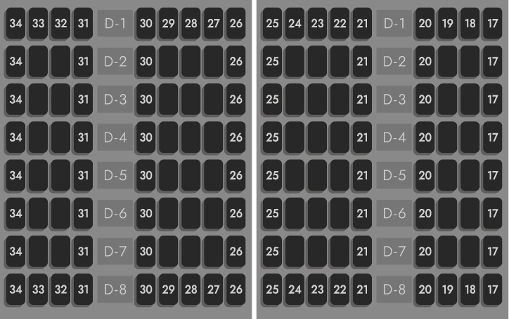 D 17 - 34の座席拡大図