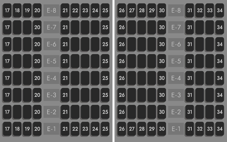 E 17 - 34の座席拡大図
